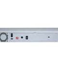 Back view of Rugged Four Bay External Storage Enclosure Featuring Swappable Hot Trays And Effortless Usb Type C Hookups showing ports and cooling vents.