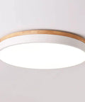 Dimmable Wood LED Flush Mount Ceiling Light With Five CCTs 2700K To 6000K Modern Round Close To Ceiling Fixture In White Minimalist Ceiling Lamp
