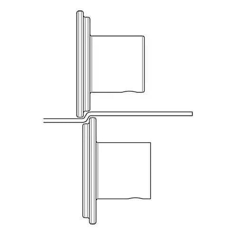 Diagram of Offset Bead Roller Dies For 22mm Rollers, Infinitely Adjustable Deep Or Shallow Forming, 2.2 Inch Diameter, Black Shaft