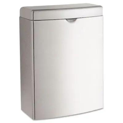 Go To Stainless Steel Sanitary Napkin Disposal Wall Mount Receptacle With Flip Top Lid For Public Restrooms 1 Gallon Capacity