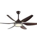 55 Inch Modern Ceiling Fan Light With Remote Acrylic Lampshade And Abs Blades Deliver Chill Airflow Plus Bright Led Illumination For Your Living Room Foyer Or Kitchen 220V Compatible Indoor Decor Upgrade Your Space With This Clean Nordic Style Ceiling in dark finish with five blades.