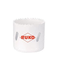 Pro Grade Heavy Duty Bimetal Hole Saw HSS Co 8 with fine teeth for metal cutting, white design with visible teeth edges, 16 mm size