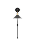 Plug In Wall Sconces Set Of Two Black Modern Wall Lights With Cord E26 Base Compatible Up To 60W Bulbs Not Included front view