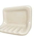 Bone Almond Ceramic Soap Dish Holder For Bathroom Walls With Glazed Finish, Easy Tile Adhesion Install