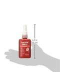 Red 088 Letter Grade A High Strength Thread Locker Wicking Grade For Fine Threads That Lock Nuts, Bolts And Studs Tight, 50 Ml Bottle