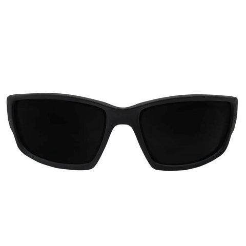 Kazbek Polarized Wraparound Safety Glasses for Work and Outdoor Hustle, Anti Scratch, Non Slip Grip, UV 400 Protection, 5 Inch Wide Black Frame