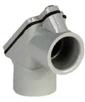 One Half Inch Pvc Pull Elbow Connector Set Includes Seventy Five Contractor Grade Electrical Conduit Bends Designed For No Sweat Wire Routing And Slick Cable Sliding On Busy Construction Sites, showing a PVC elbow fitting.