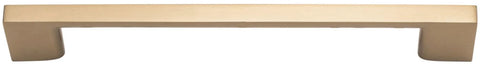 Front view of Sutton Satin Bronze Cabinet Pull 160 Millimeter Center To Center Soft Contoured Square Bar Handle for kitchens and furniture.
