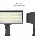 Zero Hassle Led Floodlight Featuring Adjustable Wattage And Switchable 4000K Or 5000K Kelvin Tones crafted for outdoor security, shown with dimensions.