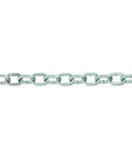 Job Site Proven Trade Size Two Zero Zinc Plated Passing Link Chain In Pail Measures 250 Feet Long With 450 Lbs Working Load Capacity Built Like A Tank For Heavy Pulling Hauling Work - close-up view.