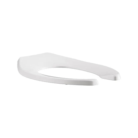Elongated Plastic Toilet Seat With Stainless Steel Hinge For Commercial Use, Open Front, Seat Only, Easy Installation, side view
