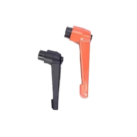 Top Notch Metal Clamping Knob With Buttery Smooth Adjustable Female Thread Lever Handle For Auto Shop Diy Builds Solid Locking Grip Fastening Nut In Bright Orange. Black and orange levers shown.