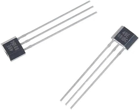 10 Pack Black Hall Effect Linear Sensors for Precise Magnetic Field Sensing Oh49E Ss49E Compatible in close-up view.