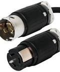 Rock Solid 50A 125/250V Generator Extension Cable With Cs6365C To Cs6364C Locking Twist Plug ends showing durable design.