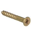 Tough As Nails Size 8 X 1 Inch Phillips Flat Head Brass Wood Screw, ideal for carpentry tasks with reliable, durable design.