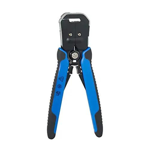 Front view of Self-Adjusting Wire Stripper And Cutter, Heavy Duty, Cuts And Strips 10-20 AWG Solid And 12-22 AWG Stranded.