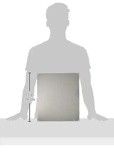 A16P14 Conductive Panels For JIC Enclosures In Steel Or Aluminum 14 Gauge 14.75 By 12.88 Inches, shown in front view