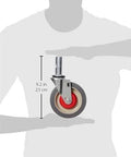 Magliner 131020 Replacement Swivel Caster 5 Inch Wheel One And A Quarter Inch Wide Polyurethane With Stem displayed against scale