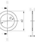 Diagram of 400 Pcs DIN 988 A2 Stainless Steel Shim Rings M14 X 20 X 0.3 For Precise Spacing And Tight Fits Heavy Duty Shim Washers