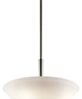 Close-up of Fifteen Inch Three Light Semi Flush Ceiling Light With Satin Etched Opal Glass In Brushed Nickel Finish