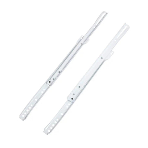 Heavy Duty 12 Inch White Coated Steel Euro Bottom Mount Drawer Slides Quick Install Tracks with super smooth glide.