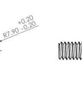 Diagram of Five Pack 1/4-20 Knurled Shoulder Brass Thumb Screws with Flat Tip, showing top and side views and measurements.