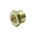 Brass pipe reducer adapter, 3/8 in NPT female to M22x1.5 male, hex body