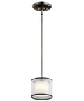 One Light Mini Pendant In Antique Pewter With Included 50W G9 Bulb, Steel Fixture For Dry Locations, sleek modern lighting