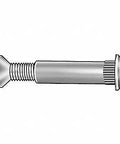 Top Shelf Heavy Duty 1/4-20 Architectural Bolt With Knurled Truss Head Zinc Coated Steel Build And One Inch Length, side view image.