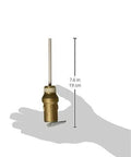 Rheem SP12574 temperature and pressure relief valve, brass body with lever, 7.6 in tall front view