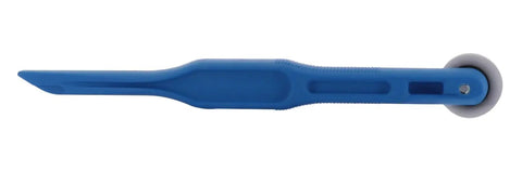 11 Inch Blue Handle Vinyl Roller Tool With Knurl Diamond Grip And Ball Bearing Wheel For Glazing Vinyls And Gaskets In Windows One Handed Operation For Easy Use