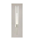 Premium Polished Nickel LED Wall Sconce With Flexible Up Down Mounting Creating A Chill 3000K Atmosphere To Level Up Any Bedroom Or Living Room Setup Tonight, sleek design with glass shade, vertical mounting.