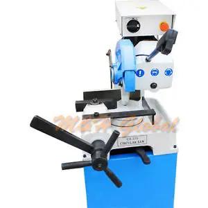 Pro Grade Heavy Duty Cold Cut Circular Saw Featuring A Swivel Base Included Rock Solid Work Stand 11 Inch Blade close-up of controls and handle