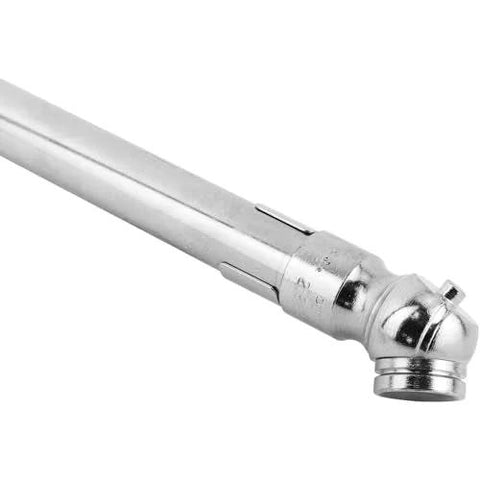 Milton S-921 pencil tire pressure gauge with built-in deflator valve, plated brass body