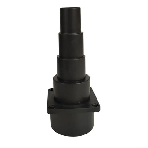 Shop Vac Adapter Step Reducer For Wet Dry Vacs made of soft black plastic, reduces 2 1/2 inch hose to smaller sizes.