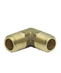 Lead Free Brass NPT Elbow Fittings Bulk Pack Of Three Fifty One Quarter Inch Male Ninety Degree Piping Connectors for air fuel water lines.