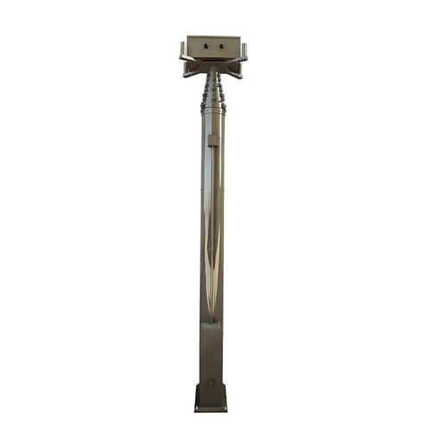 Pro Grade Electric Hydraulic Telescopic Mast Knock Out Fast Lifting Performance Robust Carbon Fiber And Aluminum Magnesium Alloy Retractable Lighting Boom, upright view.