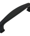 Flat Black Modern Cabinet Hardware Handle Pull 10 Pack With 3-1/2 Inch Hole Centers, Overall Length 4 Inches, Width 1/2 Inch, Projection 1-1/16 Inch