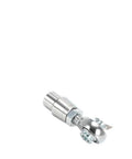 Heavy Duty 5/8 Inch Chromoly Heim Joint Rod End Kit With Right And Left Hand Threads And Tube Adapters showing a single rod end with shiny finish.
