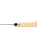 Side view of Lavender Harvest Sickle with 6.5 Inch Curved Serrated Blade and Beech Wood Handle for secure garden use.
