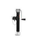 Heavy Duty Weld On Side Wind Trailer Jack With 5000 Lb Capacity And Adjustable Drop Leg for RV camper utility trailer stabilization.