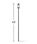 Outdoor Glass Lantern Torch For Patio And Garden With Weatherproof Build, 65-inch height, black finish, fiberglass wick, easy install
