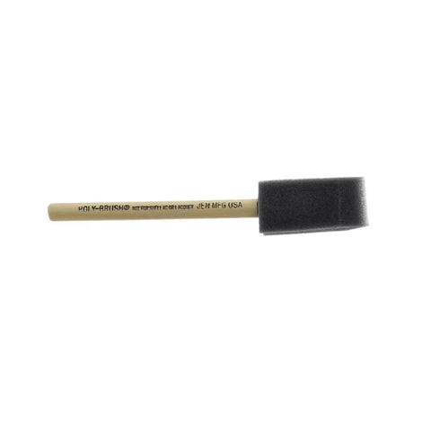 1 Inch Poly Foam Brush Set Pack Of 48 For Smooth, Even Paint Application with ergonomic black handle, side view