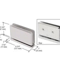 Senior Prima 01 Series Satin Nickel Top Or Bottom Mount Glass Hinge For Half Inch Thick Tempered Glass Panels, Beefy Heavy-Duty Shower Door Hardware, Smooth Operation And Clean Finish