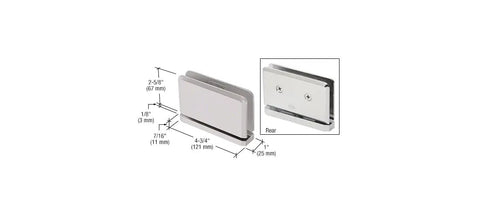 Senior Prima 01 Series Satin Nickel Top Or Bottom Mount Glass Hinge For Half Inch Thick Tempered Glass Panels, Beefy Heavy-Duty Shower Door Hardware, Smooth Operation And Clean Finish