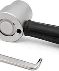 Beefy Double Head Sheet Metal Nibbler Cutter For Drills, silver tone black aluminum alloy tool and spanner, side view