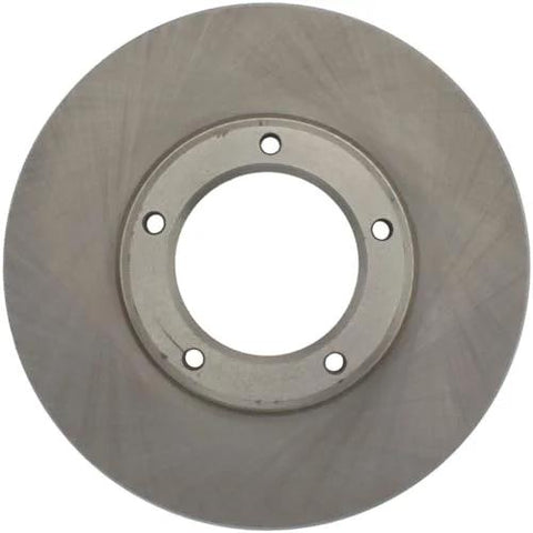 Front brake rotor disc by Centric C-Tek, five-lug holes and central bore, metallic gray