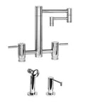 Game Changer Hunley Bridge Kitchen Faucet System delivering this flexible 12 inch fully articulated spout in shiny chrome finish.