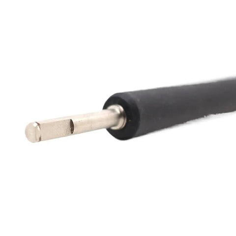 Rock Solid Platen Roller For SATO GL408E And GL412E Thermal Barcode Printers close-up of rubber drum showing steel core for durability.