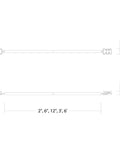 Top Shelf 24Vdc Tape Light Joiner Cable 12 Inch Black Flexible Wiring Harness with length and dimensions for custom lighting setups.